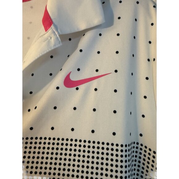 Nike Golf Dri-Fit Polka Dot Polo Lightweight White Black Pink Activewear… - Picture 5 of 7